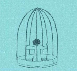 Terkurung pranji. Ilustrasi: Bernadeta Valentina