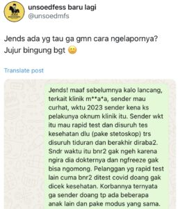 Tangkapan Layar Cuitan Keresahan Mahasiswa di Base Unsoed