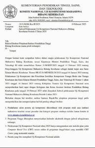 Jadwal Pelaksanaan Uji Kompetensi Nasional Mahasiswa Bidang Kesehatan Periode 1 Tahun 2025