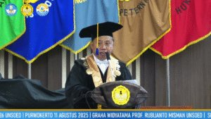 Sambutan oleh Rektor Universitas Jenderal Soedirman (11/08/2025) (Sumber: Youtube @Universitas Jenderal Soedirman)