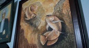 Lukisan Mugo dengan Menggunakan Tanah Gunung (1/11/2025) (beritaunsoed.com/Velen Candra Nadia)