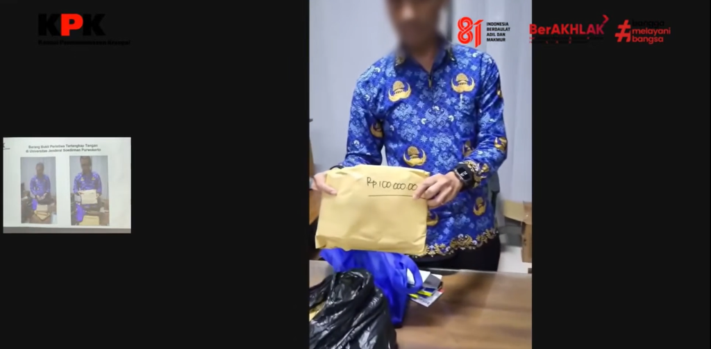 Barang bukti yang diamankan KPK pada saat peristiwa tertangkap tangan (Sumber: Youtube KPK RI)